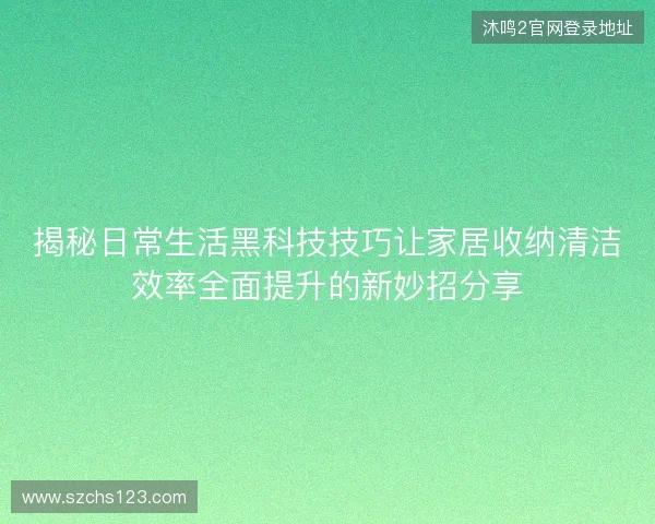 揭秘日常生活黑科技技巧让家居收纳清洁效率全面提升的新妙招分享